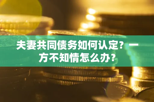 北京夫妻共同债务如何认定？一方不知情怎么办？